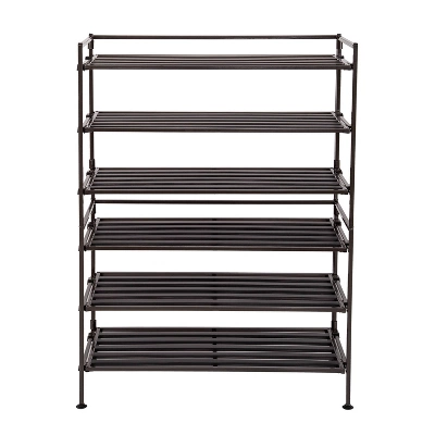 Seville Classics 3 Tier Stackable Resin Slat Shoe Rack Espresso 6 Seville Classics 3 Tier Stackable Resin Slat Shoe Rack Espresso - Image 6