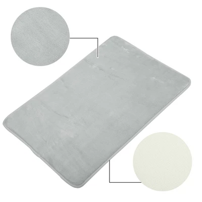 Unique Bargains Solid Color Pattern Bathroom Rugs Polyester Bath Mat Machine Washable Gray 80x50cm 2 Unique Bargains Solid Color Pattern Bathroom Rugs Polyester Bath Mat Machine Washable Gray 80x50cm - Image 2