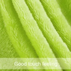 1 Pc Full/Queen Polyester Flannel Fleece Bed Blankets Yellow Green - PiccoCasa -Chic Household Items GUEST 05ffcf13 7737 4d95 8623 4d91f8f03583