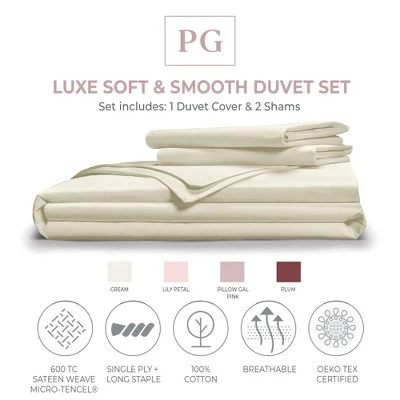 Pillow Gal Luxe Soft & Smooth 100% Tencel Duvet Cover Set