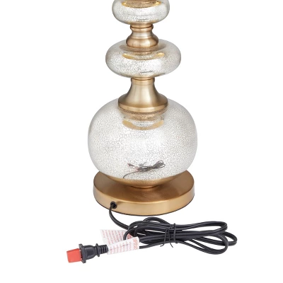 Linen Buffet Lamp With Tapered Shade Gold - Olivia & May 2 Linen Buffet Lamp With Tapered Shade Gold - Olivia & May - Image 2