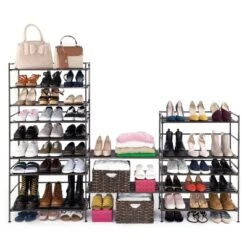 Seville Classics 2pk 3 Tier Stackable Resin Slat Shoe Racks Espresso -Chic Household Items GUEST 0981b036 cd54 4f6c b956 fc85c1124c4e