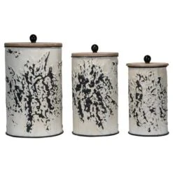 Set Of 3 Cream And Gray Floral Metal Decorative Storage Canisters - Foreside Home & Garden 14 Set Of 3 Cream And Gray Floral Metal Decorative Storage Canisters - Foreside Home & Garden -Chic Household Items GUEST 0a6e4f62 ee76 4468 8366 51b5e95f5be3