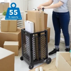 Mount-It! Heavy-Lifting Rolling Mesh Utility Cart | 55 Lbs. Weight Capacity | Black | Perfect For Use At Home, Office, Business, Travel & Shopping -Chic Household Items GUEST 0bb51ec5 8e28 4a7a b4da fc9760321b60