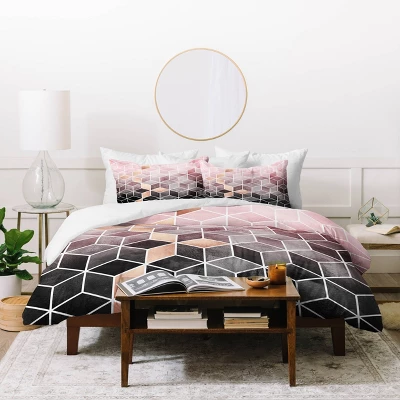Elisabeth Fredriksson Gradient Cubes Duvet Set Pink - Deny Designs 1 Elisabeth Fredriksson Gradient Cubes Duvet Set Pink - Deny Designs