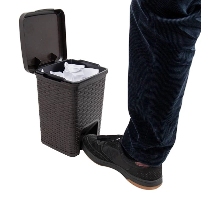 Square Wastepaper Basket And Toilet Brush Set Brown - Mind Reader 2 Square Wastepaper Basket And Toilet Brush Set Brown - Mind Reader - Image 2