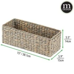 MDesign Natural Woven Water Hyacinth Bathroom Storage Organizer Basket -Chic Household Items GUEST 0fab7f31 6f7d 4f8e b212 a099fdea9357