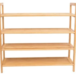 BirdRock Home Free Standing Bamboo Shoe Rack - 4 Tier - Wood -Chic Household Items GUEST 141bc349 82b2 4f3f b388 14df8978c15c
