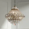 Vienna Full Spectrum Wallingford Antique Brass Chandelier 16" Wide French Crystal Glass 6-Light Fixture For Dining Room House Kitchen Island Entryway