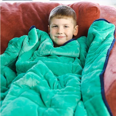 Bouncy Bands 7lb Weighted Sensory Blanket - Blue & Green 2 Bouncy Bands 7lb Weighted Sensory Blanket - Blue & Green - Image 2