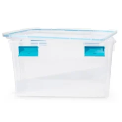 Sterilite 54 Quart Clear Plastic Stackable Storage Container Box Bin With Air Tight Gasket Seal Latching Lid Long Term Organizing Solution -Chic Household Items GUEST 1a9cc49a bce9 453e a8d3 55c379d63cdb
