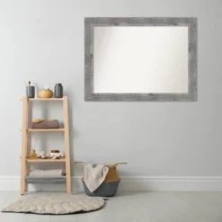 44" X 33" Non-Beveled Bridge Wood Bathroom Wall Mirror Gray - Amanti Art 13 44" X 33" Non-Beveled Bridge Wood Bathroom Wall Mirror Gray - Amanti Art -Chic Household Items GUEST 1c9d9270 4b47 4359 b8f8 8b116d528263