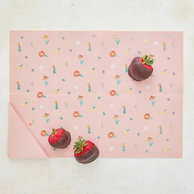 Austin Baby Collection Silicone Foldable Placemat - Wildflower Ripe Peach 2 Austin Baby Collection Silicone Foldable Placemat - Wildflower Ripe Peach - Image 2