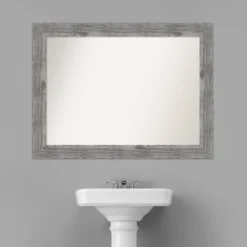 44" X 33" Non-Beveled Bridge Wood Bathroom Wall Mirror Gray - Amanti Art 14 44" X 33" Non-Beveled Bridge Wood Bathroom Wall Mirror Gray - Amanti Art -Chic Household Items GUEST 1d9c59b8 06f8 484a bc84 41fe9d33d712