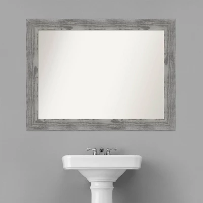 44" X 33" Non-Beveled Bridge Wood Bathroom Wall Mirror Gray - Amanti Art 7 44" X 33" Non-Beveled Bridge Wood Bathroom Wall Mirror Gray - Amanti Art - Image 7