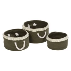 Honey-Can-Do Set Of 3 Cotton Rope Baskets Olive 10 Honey-Can-Do Set Of 3 Cotton Rope Baskets Olive -Chic Household Items GUEST 23a16673 0d1a 4ce7 ae16 d75cb69036c2