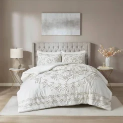 3pc Valeria Tufted Cotton Chenille Duvet Cover Set -Chic Household Items GUEST 261f598c 81a6 4914 a318 0dd7b09be667