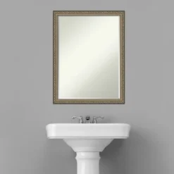 Amanti Art Parisian Silver Petite Bevel Wood Bathroom Wall Mirror 26 X 20 In. -Chic Household Items GUEST 26dc6687 4764 48d4 a803 ff0384b927a9