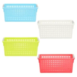 Farmlyn Creek 4 Pack Plastic Storage Baskets Bins With Handles For Shelves, Closet Organizer, 4 Colors 10 Farmlyn Creek 4 Pack Plastic Storage Baskets Bins With Handles For Shelves, Closet Organizer, 4 Colors -Chic Household Items GUEST 2904d5f8 3495 484b 8121 d88984634025