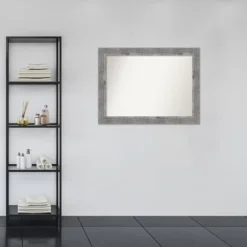 44" X 33" Non-Beveled Bridge Wood Bathroom Wall Mirror Gray - Amanti Art 11 44" X 33" Non-Beveled Bridge Wood Bathroom Wall Mirror Gray - Amanti Art -Chic Household Items GUEST 298f2dbe 3301 480a 8758 ae663efa5706