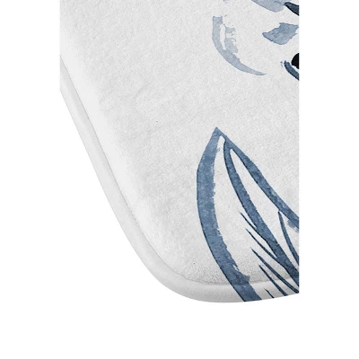 Alison Janssen Peonies Memory Foam Bath Mat Blue - Deny Designs 2 Alison Janssen Peonies Memory Foam Bath Mat Blue - Deny Designs - Image 2