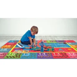 KC CUBS Boy & Girl Kids Math Symbols, Numbers & Shapes Educational Learning & Fun Game Play Area Nursery Bedroom Classroom Rug Carpet -Chic Household Items GUEST 2bc2d646 0fe5 4b38 96fa 922888fe2b3f