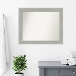 33" X 27" Non-Beveled Glam Linen Bathroom Wall Mirror Gray - Amanti Art 15 33" X 27" Non-Beveled Glam Linen Bathroom Wall Mirror Gray - Amanti Art -Chic Household Items GUEST 3038fee5 8c2b 4b62 84f7 c52c84802134