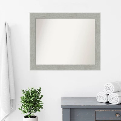 33" X 27" Non-Beveled Glam Linen Bathroom Wall Mirror Gray - Amanti Art 8 33" X 27" Non-Beveled Glam Linen Bathroom Wall Mirror Gray - Amanti Art - Image 8