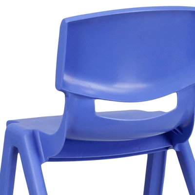 Emma And Oliver 4 Pack Plastic Stackable K-2 School Chair With 13.25"H Seat 5 Emma And Oliver 4 Pack Plastic Stackable K-2 School Chair With 13.25"H Seat - Image 5