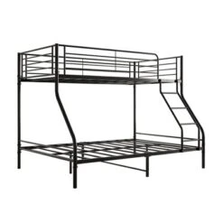 Twin-Over-Full Metal Bunk Bed With Ladder And Enhanced Upper-Level Guardrail, Black-ModernLuxe 10 Twin-Over-Full Metal Bunk Bed With Ladder And Enhanced Upper-Level Guardrail, Black-ModernLuxe -Chic Household Items GUEST 319de675 f7ae 46cf be44 6df302fb559b