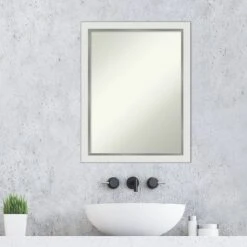 21" X 27" Non-Beveled Eva Narrow Bathroom Wall Mirror Gold - Amanti Art -Chic Household Items GUEST 31a66aa9 1be5 414a 9dc1 eaa7a369cfc3