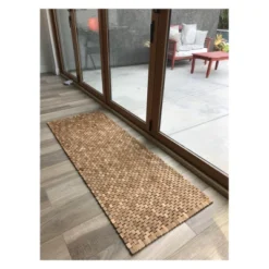 Teak Bath Floor Mat Runner Caramel - Hip-o Modern Living -Chic Household Items GUEST 32079157 ef19 4d31 8128 649d3dcc2b83