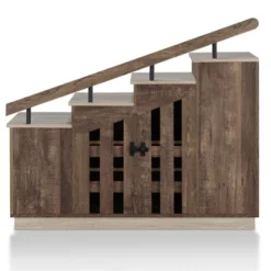 Barstead Wood Staircase Shoe Cabinet In Reclaimed Oak - Furniture Of America -Chic Household Items GUEST 34249df2 6e8d 405b ba8e c6f0d8727176