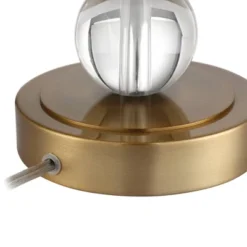 Vienna Full Spectrum Halston Buffet Table Lamp With Round Riser 36 1/4" Tall Crystal Ball Brass Off White Fabric Drum Shade For Bedroom Living Room -Chic Household Items GUEST 37adc608 c876 424d 8b3b b74988d1011d