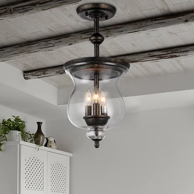 12" X 17" X 12" 3-Light Madigan Pendant Brown - Warehouse Of Tiffany 2 12" X 17" X 12" 3-Light Madigan Pendant Brown - Warehouse Of Tiffany - Image 2