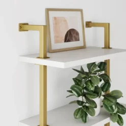 Theo Floating Shelf Gold/White - Nathan James 7 Theo Floating Shelf Gold/White - Nathan James -Chic Household Items GUEST 3c55db61 c6f4 4fb2 bf58 1b9208e7c57c