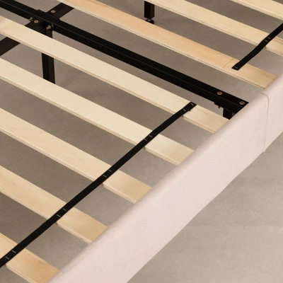 Maliza Upholstered Complete Platform Bed Pale Pink - South Shore 3 Maliza Upholstered Complete Platform Bed Pale Pink - South Shore - Image 3