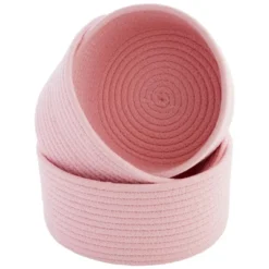 Farmlyn Creek 3-Pack Cotton Woven Baskets For Storage, Pink Rope Montessori Organizer Set For Storing Supplies ( 3 Sizes In Small, Medium And Large) -Chic Household Items GUEST 3f614a7f 4756 4bd4 b51f b781e16ef786