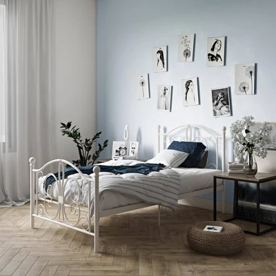 Twin Kids' Bombay Metal Bed White - Room & Joy 3 Twin Kids' Bombay Metal Bed White - Room & Joy - Image 3