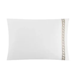 Aria 1500 Thread Count Cotton Sheet Set White With Taupe Stripe Embroidery By Chic Home 6 Aria 1500 Thread Count Cotton Sheet Set White With Taupe Stripe Embroidery By Chic Home -Chic Household Items GUEST 43c5b60c f952 4dfd 860a c75fd90af848