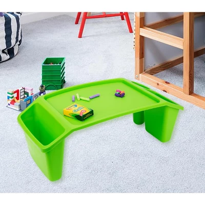 Mind Reader Kids’ Lap Desk, Freestanding Portable Table With Side Pockets, Plastic, Green, 2-Pack 1 Mind Reader Kids’ Lap Desk, Freestanding Portable Table With Side Pockets, Plastic, Green, 2-Pack