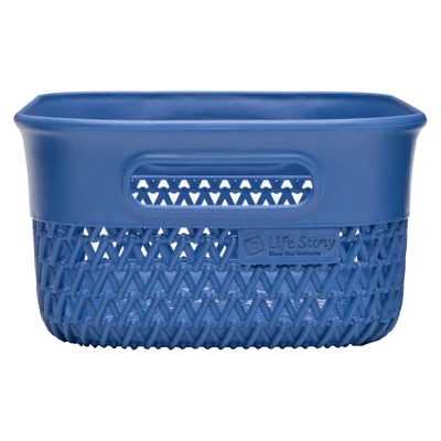 Life Story Lightweight Heavy Duty Storage Woven Basket 4 Quarts, Blue (14 Pack) 3 Life Story Lightweight Heavy Duty Storage Woven Basket 4 Quarts, Blue (14 Pack) - Image 3