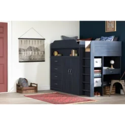Twin Asten Loft Bed With Desk Blueberry - South Shore 13 Twin Asten Loft Bed With Desk Blueberry - South Shore -Chic Household Items GUEST 47fbfbad b91e 4f97 b2fb bc058483a2cf
