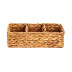 Farmlyn Creek 2 Pack Decorative Water Hyacinth Storage Baskets With 3 Compartments For Bathroom, Laundry Room, Nursery -Chic Household Items GUEST 495c61be 93e8 4811 9b95 27df91b3b826