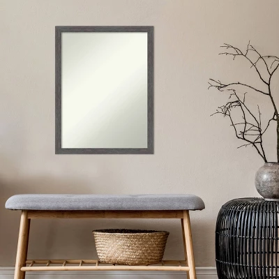 20" X 26" Non-Beveled Pinstripe Plank Gray Thin Bathroom Wall Mirror - Amanti Art 5 20" X 26" Non-Beveled Pinstripe Plank Gray Thin Bathroom Wall Mirror - Amanti Art - Image 5