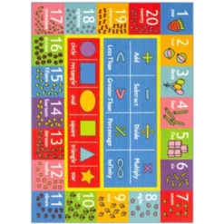 KC CUBS Boy & Girl Kids Math Symbols, Numbers & Shapes Educational Learning & Fun Game Play Area Nursery Bedroom Classroom Rug Carpet -Chic Household Items GUEST 528318ea 39cd 4a23 8359 417197cfbf06
