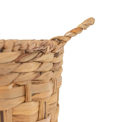 Set Of 2 Hand Woven With Tassel Baskets Water Hyacinth, Metal & Cotton Rope By Foreside Home & Garden 2 Set Of 2 Hand Woven With Tassel Baskets Water Hyacinth, Metal & Cotton Rope By Foreside Home & Garden - Image 2