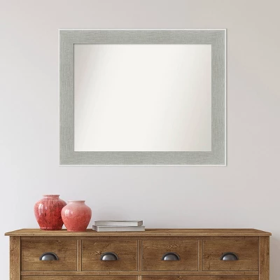 33" X 27" Non-Beveled Glam Linen Bathroom Wall Mirror Gray - Amanti Art 5 33" X 27" Non-Beveled Glam Linen Bathroom Wall Mirror Gray - Amanti Art - Image 5