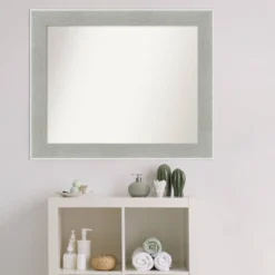 33" X 27" Non-Beveled Glam Linen Bathroom Wall Mirror Gray - Amanti Art 13 33" X 27" Non-Beveled Glam Linen Bathroom Wall Mirror Gray - Amanti Art -Chic Household Items GUEST 595eb08c 9f60 4201 a279 4f826b635eb4
