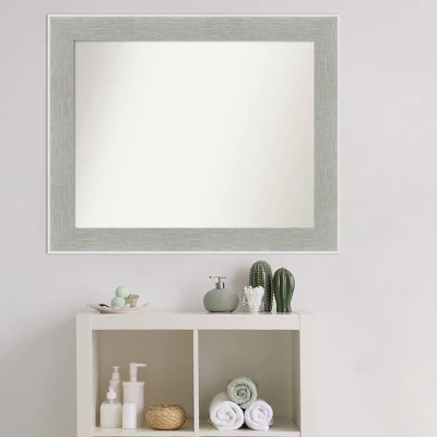 33" X 27" Non-Beveled Glam Linen Bathroom Wall Mirror Gray - Amanti Art 6 33" X 27" Non-Beveled Glam Linen Bathroom Wall Mirror Gray - Amanti Art - Image 6